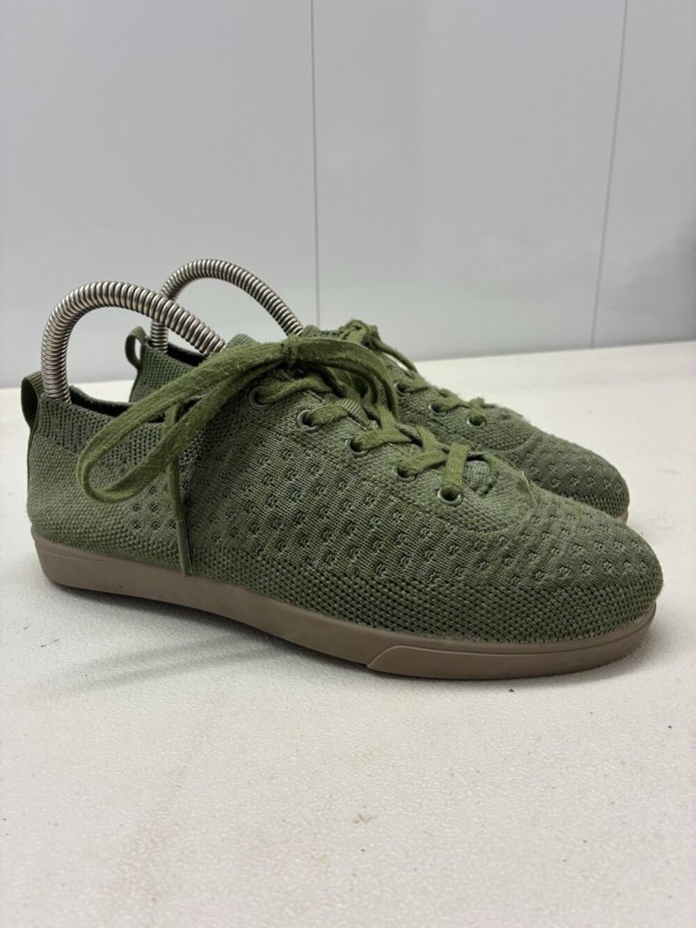 Suavs Zilker Shoes M 5 W 7‎ Olive Green Knit Comfort Casaul Lace Up Sneakers